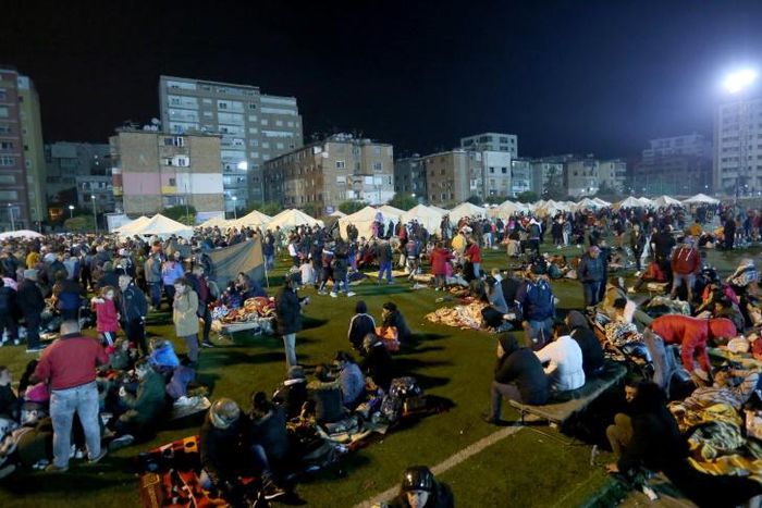 Many were afraid to return home as more than 300 aftershocks were felt in Albania and the wider region