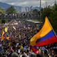 Tens of thousands march against the government of Colombian President Ivan Duque during a national strike in Bogota Wednesday