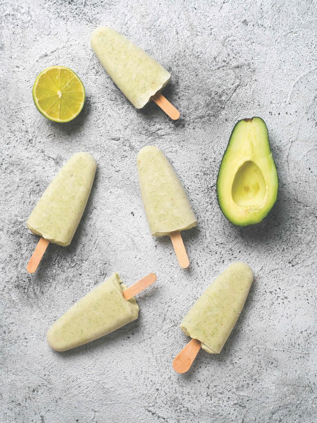 avocado lime popsicle, copy space