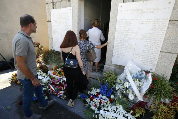 A mausoleum at the Ajaccio cemetery in Corsica dedicated to the victims of the 1968 Caravelle plane crash that killed all 95 people on board.