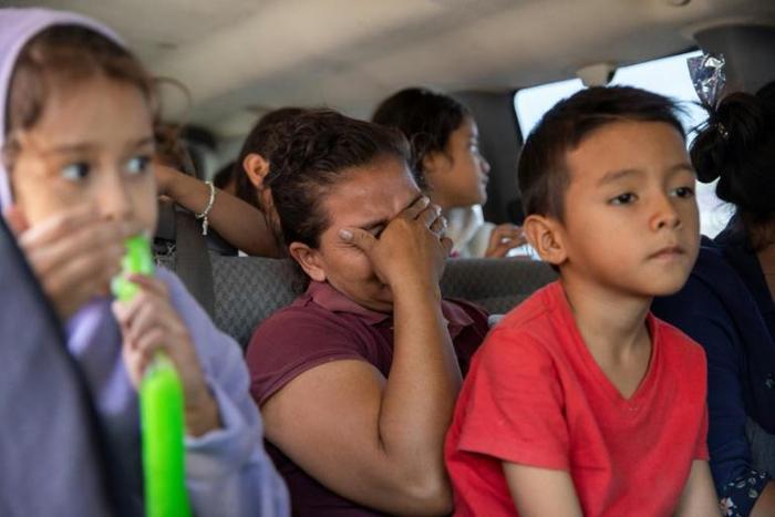 Central American migrant families being deported from southern California into Tijuana, Mexico in July