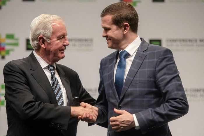 Witold Banka (R) will take over as WADA president from Craig Reedie