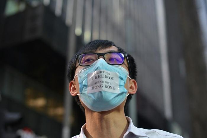 The new law makes it illegal to wear a mask at a sanctioned or unsanctioned rally