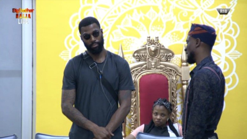Mike and Omashola were up for eviction in the 11th week but Omashola saved and replaced himself with Seyi. [Twitter/BBNaija]