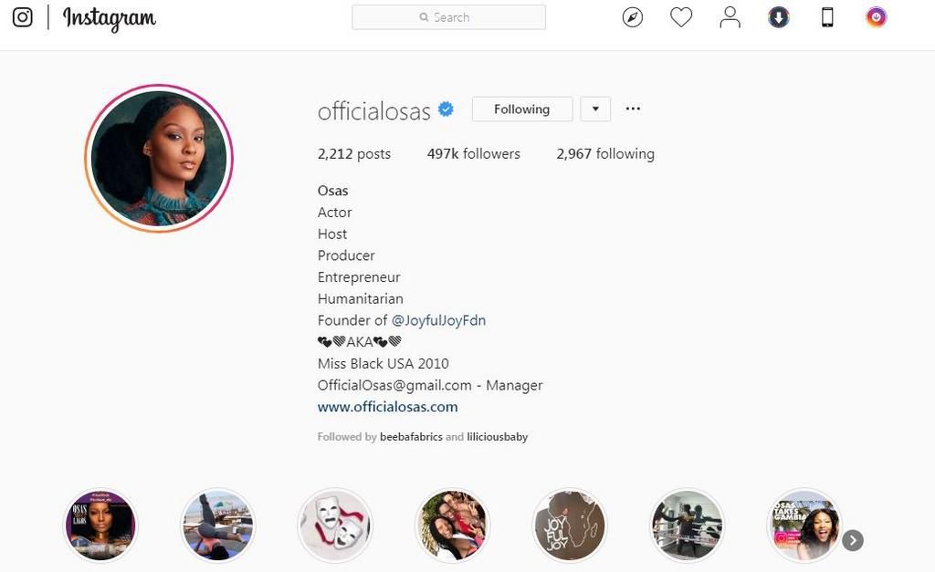 Osa Ighodaro has taken down her husband, Gbenro Ajiobade's name from her Instagram page, a move which has gotten people talking. [Instagram/OfficialOsas]