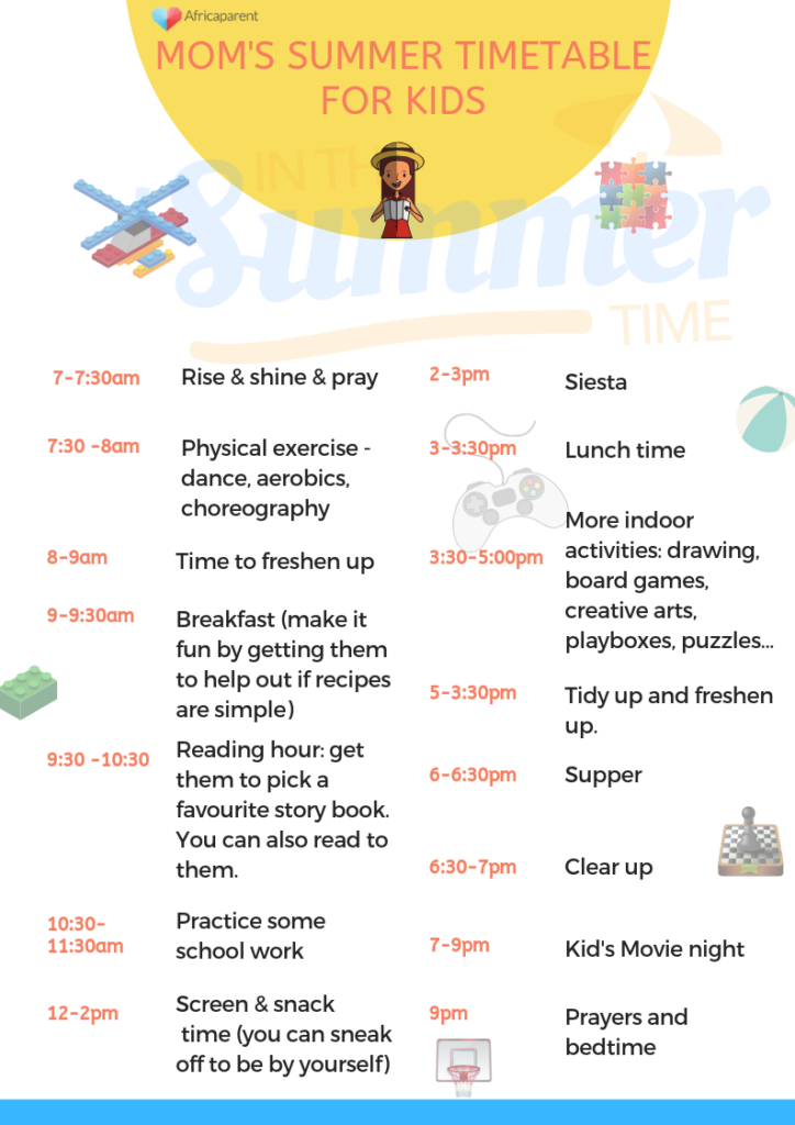Summer timetable: How to enjoy the summer at home with your kids