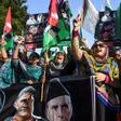 Rights experts have voiced alarm over the measures imposed by India since it revoked autonomous rule in the part of Kashmir it controls on August 5, including a near-total communications blackout; here, demonstrators protest against India