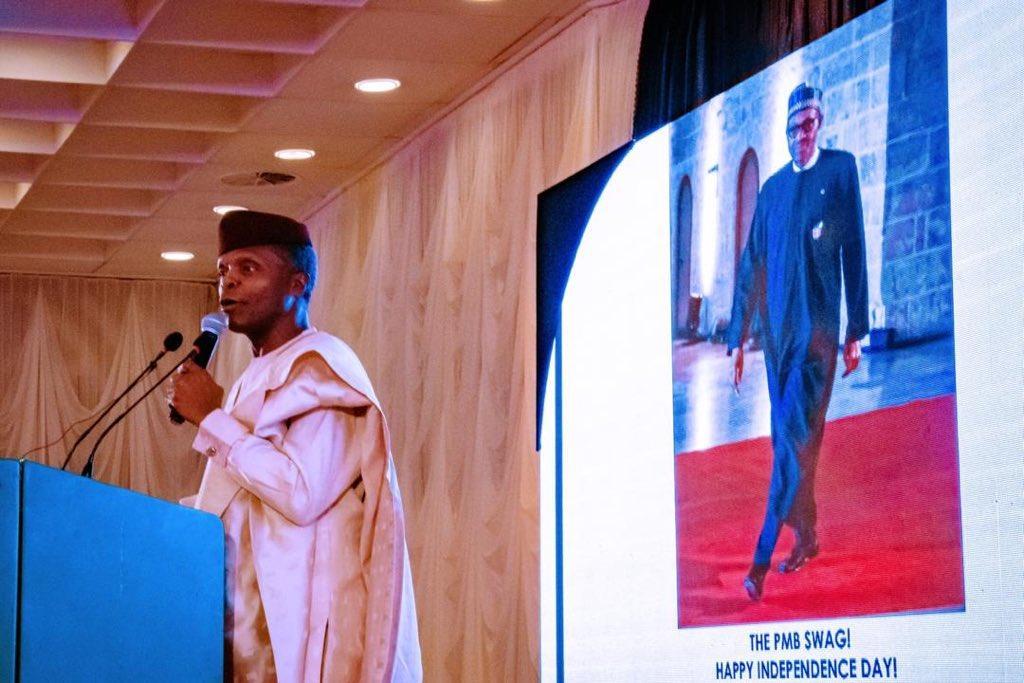 Vice President, Yemi Osinbajo at the Independence Day dinner   [Twitter/@NGRPresident]