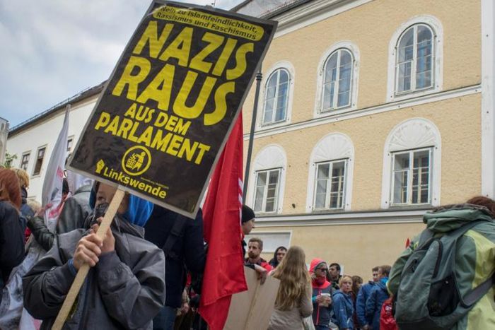 Anti-fascist protesters organise a rally outside the building every year