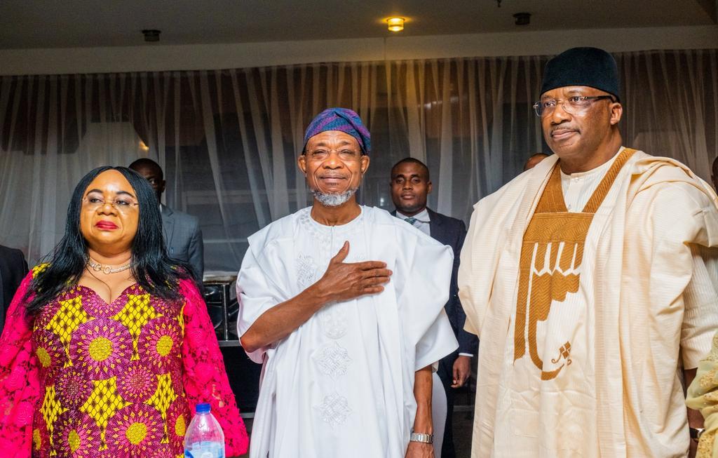 The Minister of Interior, Ogbeni Rauf Aregbesola and his predecessor, Lt.- Gen. Abdulrahman Dambazau [Twitter/@raufaregbesola]