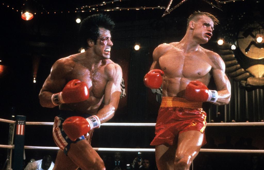 Sylvester Stallone And Dolph Lundgren In 'Rocky IV'