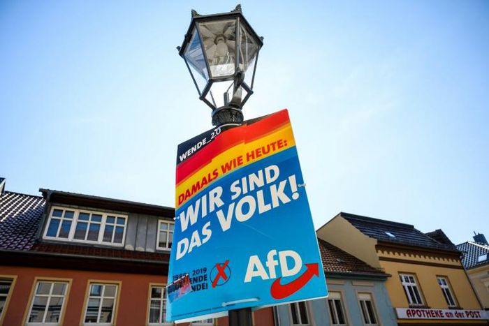 The far-right AfD party's slogan is "We are the people!"