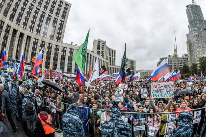 Tens of thousands took to the streets of Moscow after authorities refused to allow prominent opposition candidates to stand for the city parliament in September 8 elections
