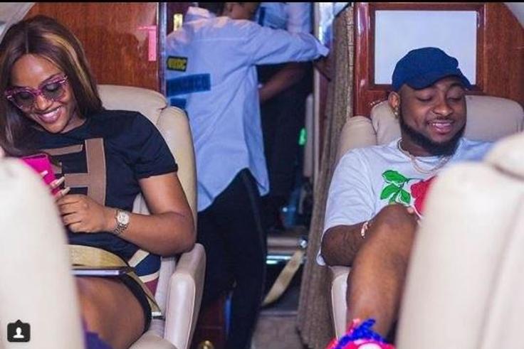 Davido with girlfriend, Chioma Avril on board a private jet