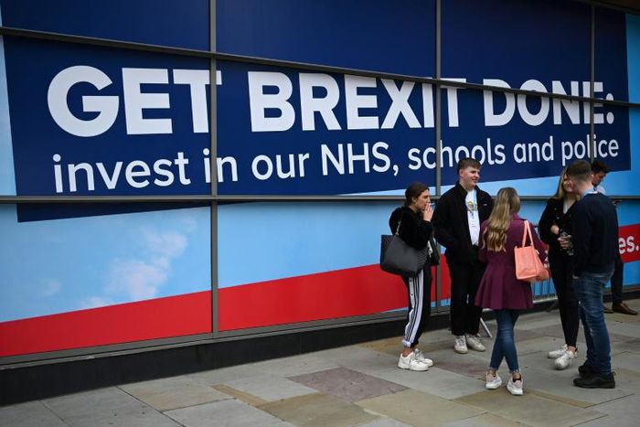 Delegates attend the second day of the annual Conservative Party conference in Manchester with ministers promising to 'Get Brexit done'