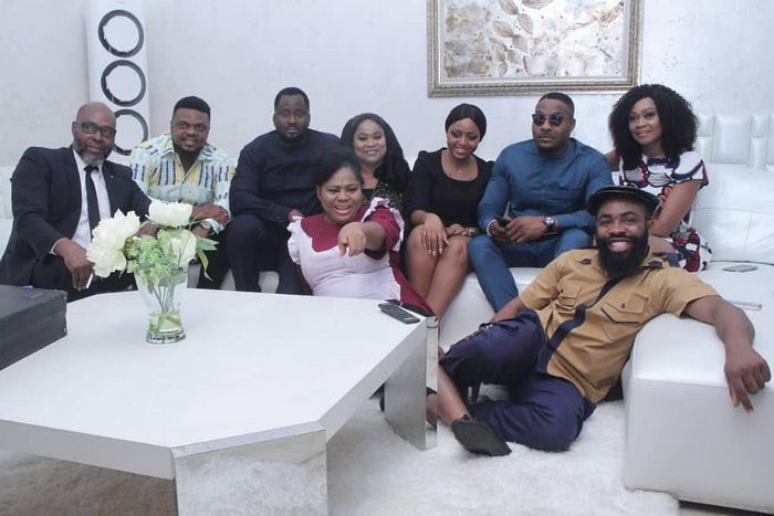 A cross section of actors on the set of Rita Daniels' film, 'The Enemy I know' [Instagram/Rita Daniels]
