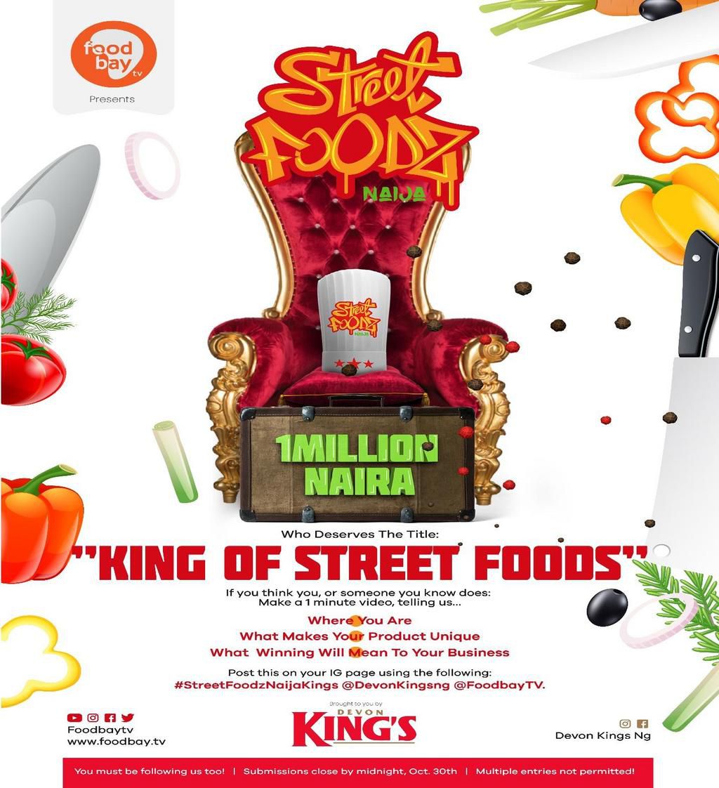 Devon King’s goes in search of Nigeria’s Street Food King, entries open!