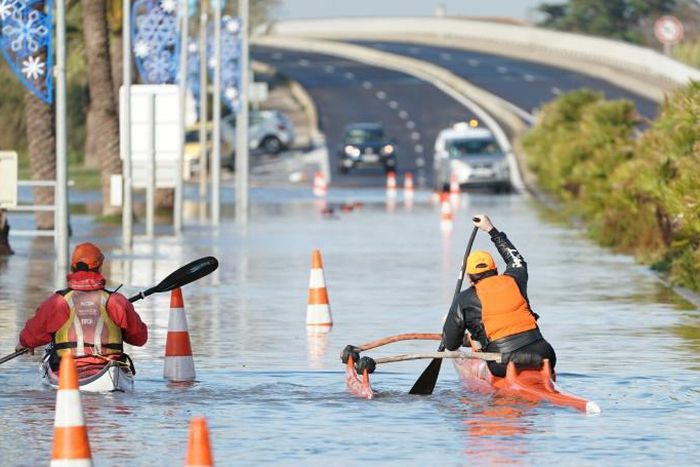 A road in the town of Palavas-les-Flots in southern France on Saturday