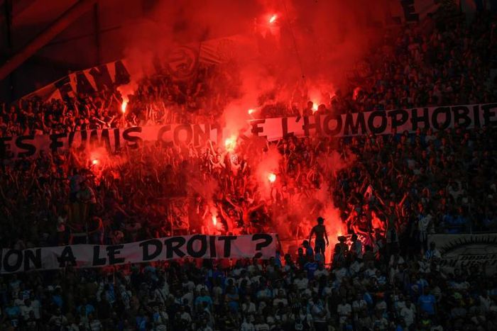 French fans have been doing battle with the football league over new rules against homophobic chanting and banners