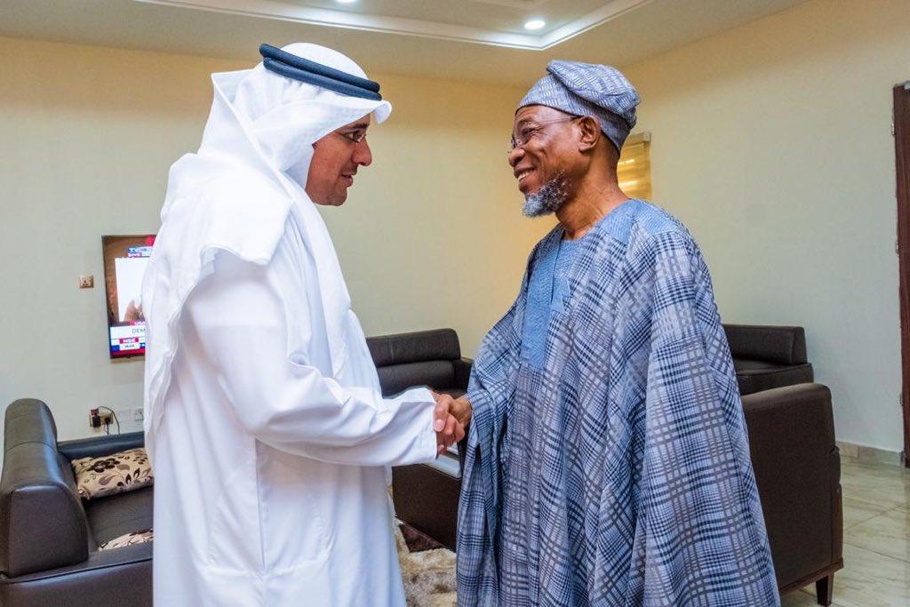 UAE Ambassador to Nigeria, Fahad Altaffag visited the interior minister, Rauf Aregbesola  [Twitter/@raufaregbesola]