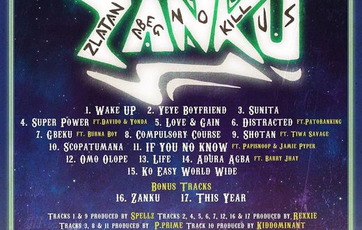 Zlatan release track list for his debut album, 'ZANKU: The Album.' (Instagram/Zlatan_Ibile)