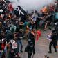 The worst clashes were outside Barcelona's El Prat airport, where hundreds of demonstrators battled with police