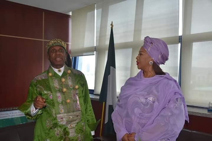 Transport Minister, Rotimi Amaechi, and Gbemisola Saraki (State). [Israel Ibeleme]