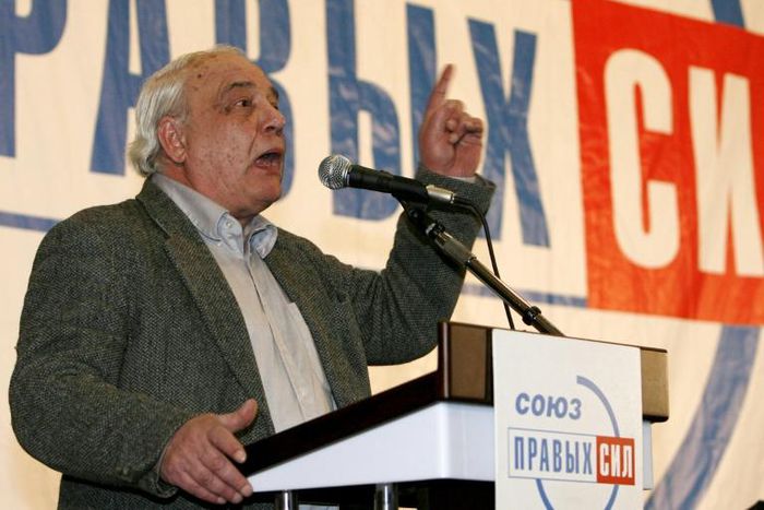 Vladimir Bukovsky, seen here at a Moscow rally in 2007, spent 12 years in Soviet prisons, forced labour camps and psychiatric hospitals