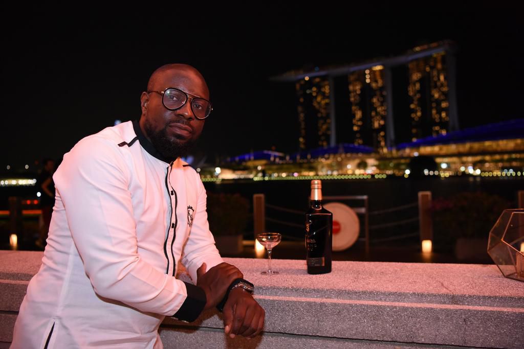 Adebola Williams & Edmund Olotu attend the global launch of Glenfiddich Grand Cru in Singapore