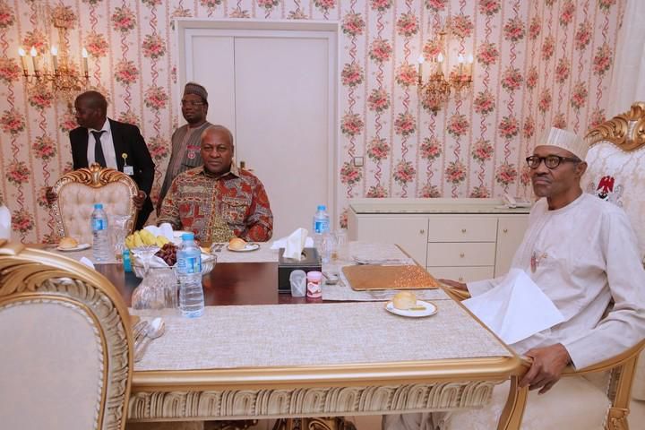 Mr John Mahama, Former President of Ghana and President Muhammadu Buhari. [encomium]