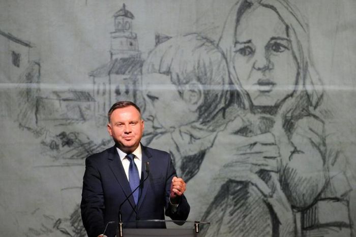 Polish President Andrzej Duda referenced Moscow's military actions against "Georgia in 2008 and Ukraine in 2014 that altered borders" as he urged the world to stand up against aggression