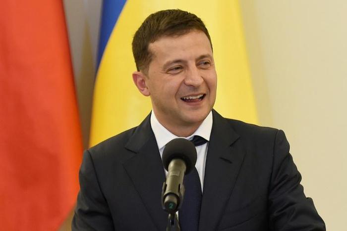 President Volodymyr Zelensky, pictured in August 2019, has enjoyed a strong political mandate to pursue a reform agenda, Fitch said in its report