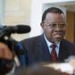 Hage Geingob (pictured September 2019) was declared president of Namibia's vote, retaining his position and the ruling South West Africa People's Organisation's long dominance of power