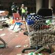 A walk inside Polytechnic University on Tuesday afternoon shows the level of destruction in the besieged campus as the number of student protesters holed up inside dwindle