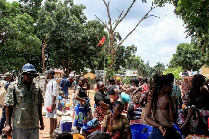 Congolese migrants (pictured October 2018) gather at Chissanda border post in Dundo in northern Angola, as the Angolan government repatriates thousands of illegal immigrants as part of an operation to target diamond smuggling