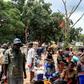 Congolese migrants (pictured October 2018) gather at Chissanda border post in Dundo in northern Angola, as the Angolan government repatriates thousands of illegal immigrants as part of an operation to target diamond smuggling