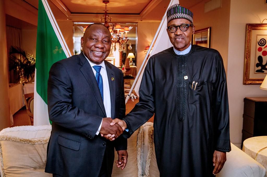 President Muhammadu Buhari and President Cyril Ramaphosa of South Africa [Twitter/@GovNigeeria]