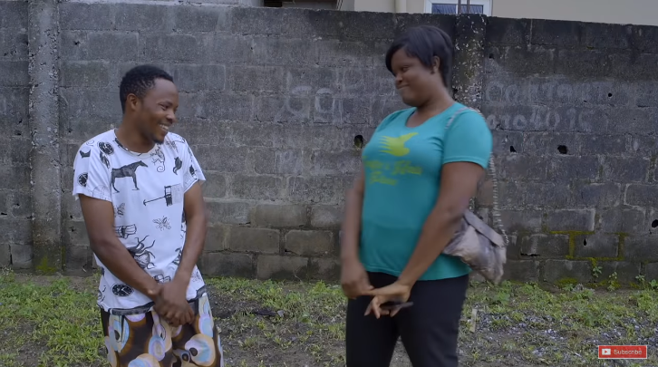 Pauline finds love in the sight of Olamilekan in Aiyetoro. [YouTube/ScenOne TV]