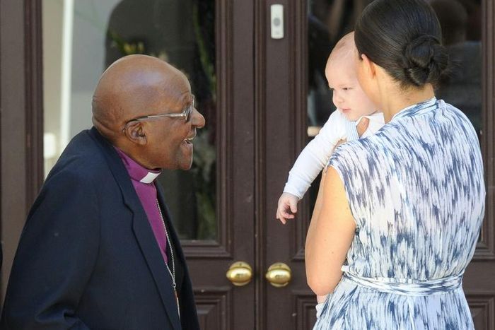 Old and young: The Archbishop and Archie