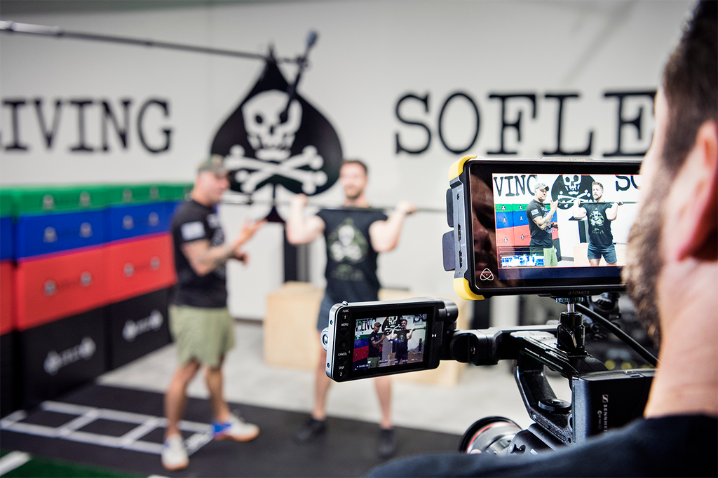 <strong>KIESEWETTER AND HINES</strong> shoot video for the SOFLETE app.