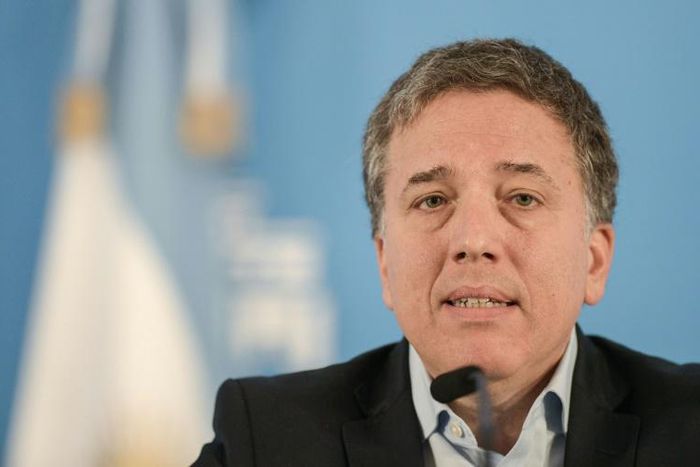 Argentina's Economy Minister Nicolas Dujovne, pictured in April 2019, leaves in the middle of a deepening economic crisis