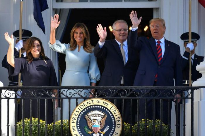 US President Donald Trump, Australian Prime Minister Scott Morrison and their wives meet for a lavish White House visit