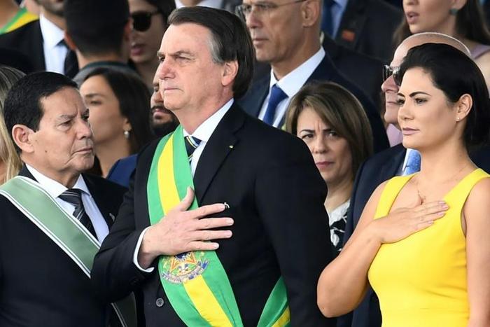 Brazilian President Jair Bolsonaro, pictured here on September 7, 2019, has left hospital after his fourth operation following his stabbing at a campaign rally last year