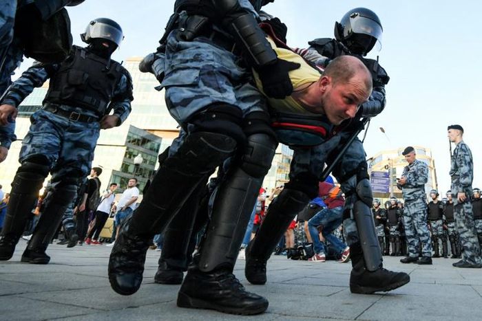 Riot police have arrested more than 2,400 in two recent Moscow opposition rallies