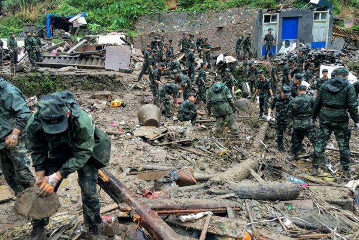Search and rescue teams are trying to find more than a dozen people still missing after the typhoon struck Wenling city in eastern China