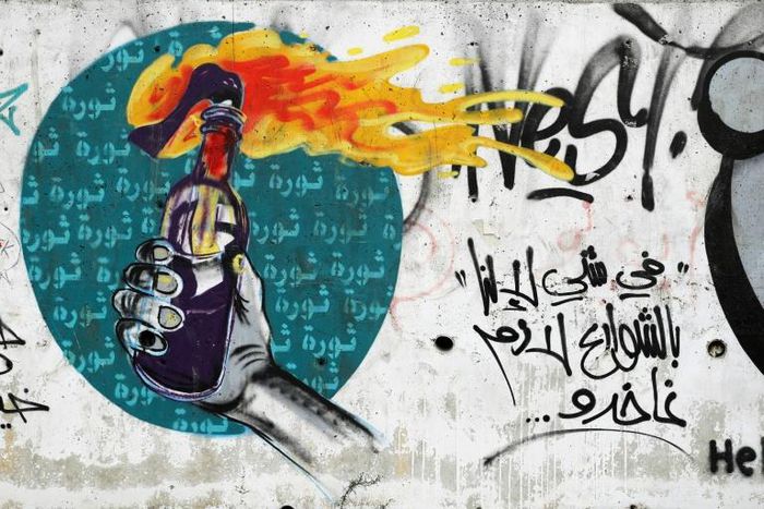 Graffiti has enveloped Beirut since an anti-government protest movement began a month ago