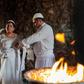 Iraqi Kurd Faiza Fouad takes part in a ritual ceremony in an ancient and ruined temple as she joins the millennia-old Zoroastrian religion