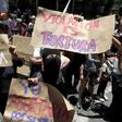 Demonstrators in Mexico City protest on August 12 the recent rape of two teenage girls