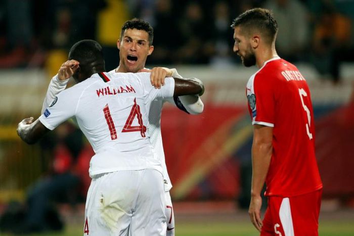 Cristiano Ronaldo scored one of Portugal's four goals in the victory over Serbia