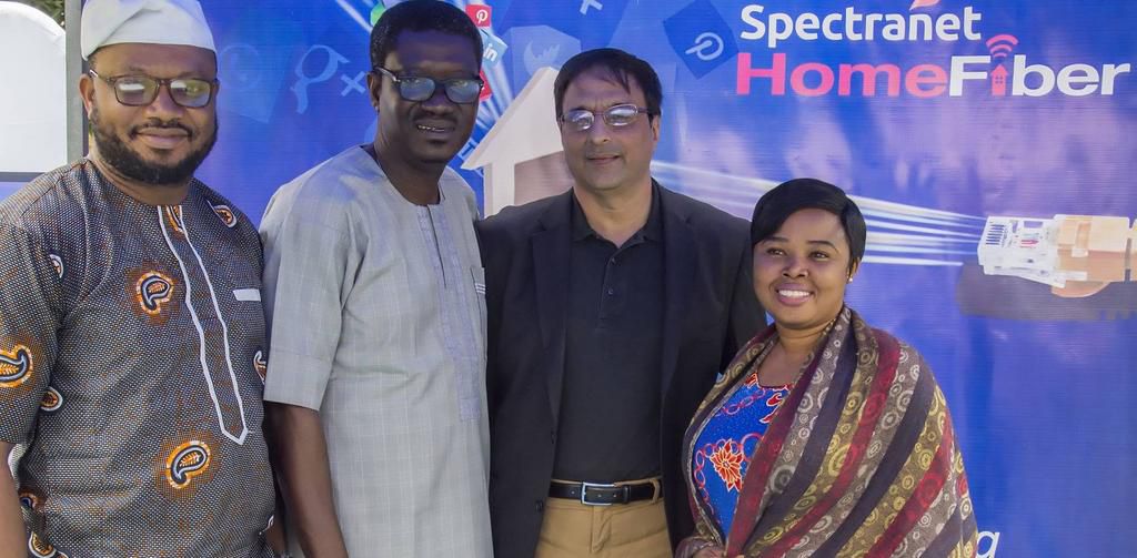 L-R: Management Information System Analyst, Spectranet 4G LTE, Angel Iheukwumere; Lead Strategist/Chief Executive Officer, AbsolutePR, Akonte Ekine; Chief Executive Officer, Spectranet 4G LTE; and Customer Service Manager, Spectranet 4G LTE, Busola Aki...